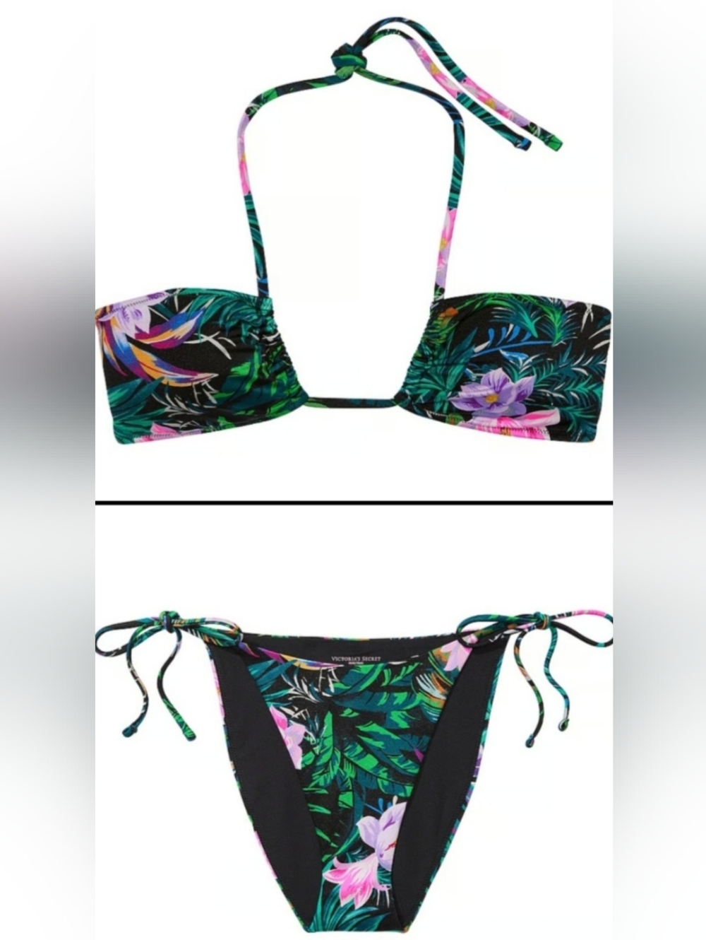 XL/XL VS Swim Halter Bikini Top Cheeky Bikini Set Tropical Island Getaway